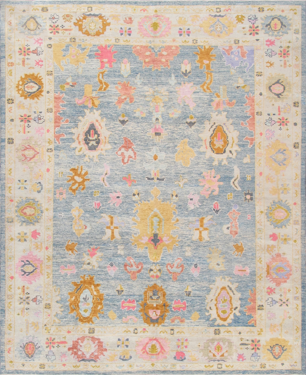 11 ft. 7 in. x 14 ft. 2 in. Oushak Hand Knotted Wool Area Rug