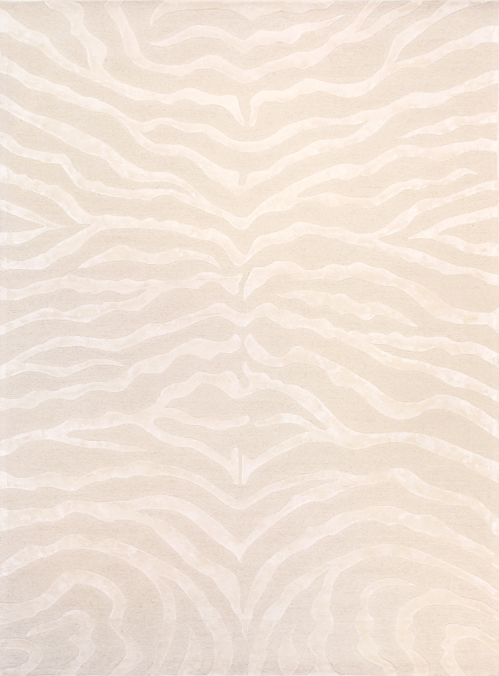 9 ft. 9 in. x 13 ft. 9 in. Edgy Collection Hand-Tufted Silk & Wool Rectangle Area Rug - Ivory