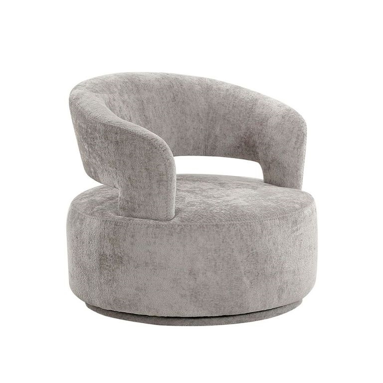 Noho Collection Silver Swivel Barrel Chair