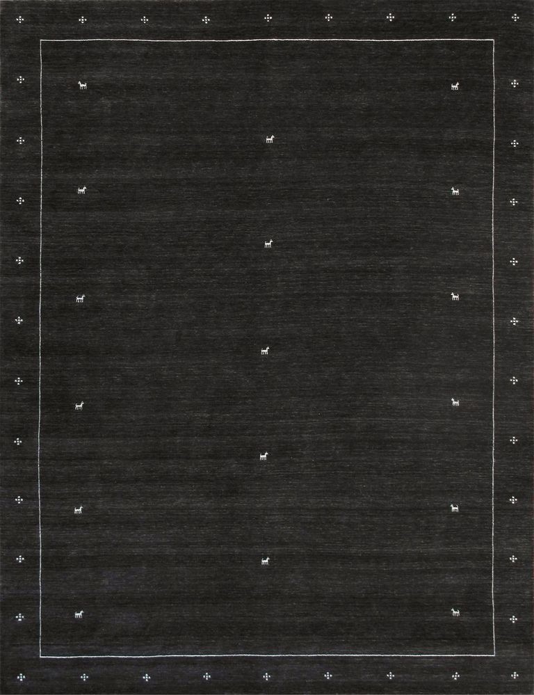 Gramercy Collection Hand-Loomed Silk & Wool Charcoal Area Rug- 4' 0' X 6' 0'
