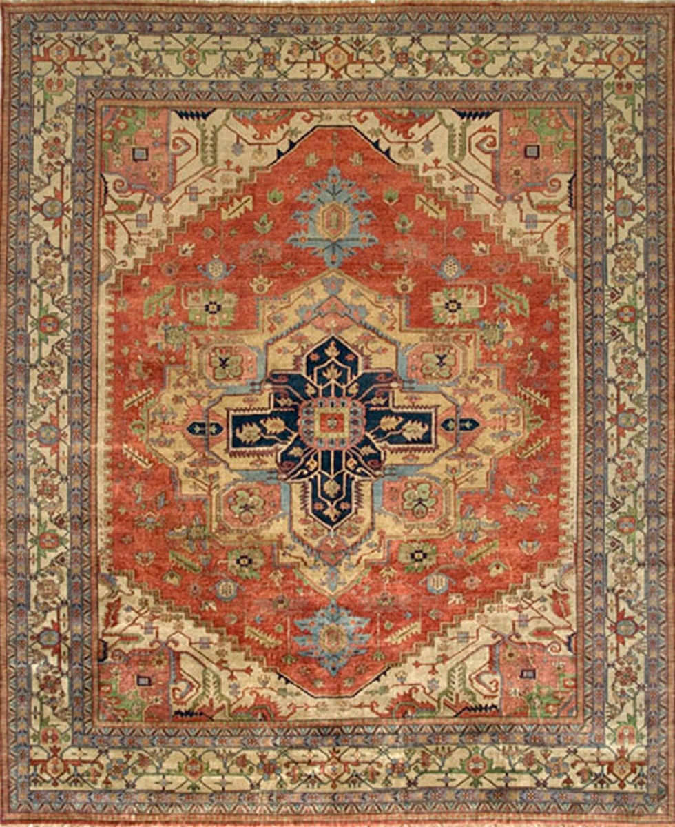 Pasargad Serapi Collection Hand-Knotted Wool Area Rug- 10' 1' X 13'11'
