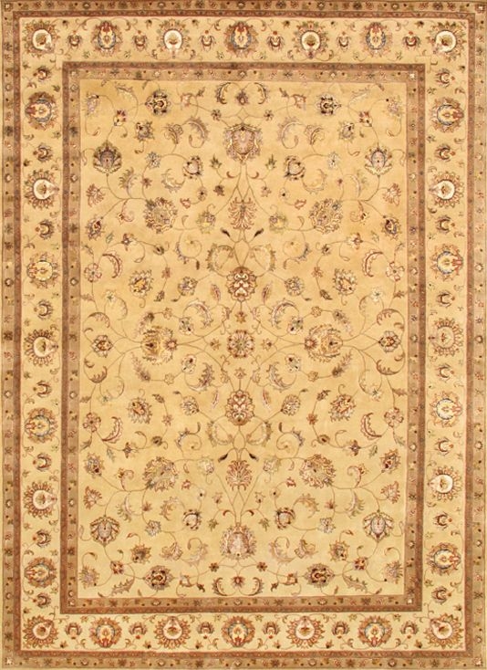 P-VARANASI 9X12  Agra Collection Hand-Knotted Silk & Wool Area Rug- 9' 0' X 12' 2'