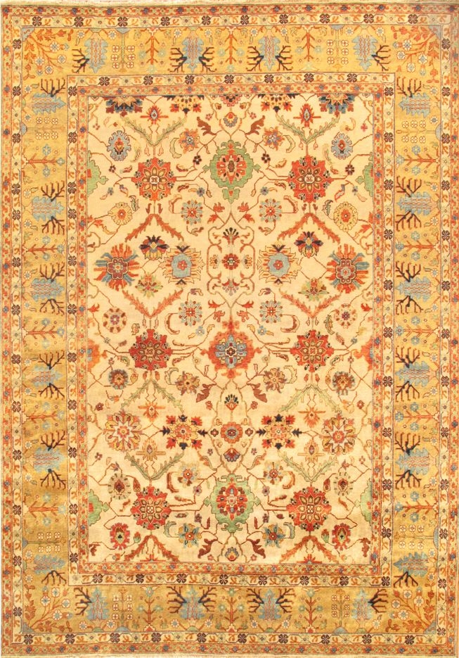 Mahal Collection Hand-Knotted Wool Area Rug- 4' 0' X 5'11'