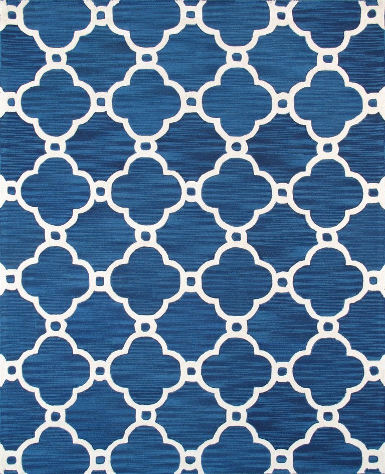 Transitiona Collection Hand-Tufted Lamb's Wool Area Rug- Navy - 4' 0' X 6' 0'