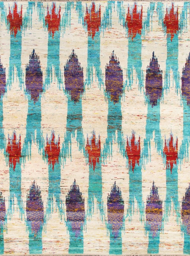 Hand-Knotted Sari Silk Area Rug- 8' 0' X 10' 0'