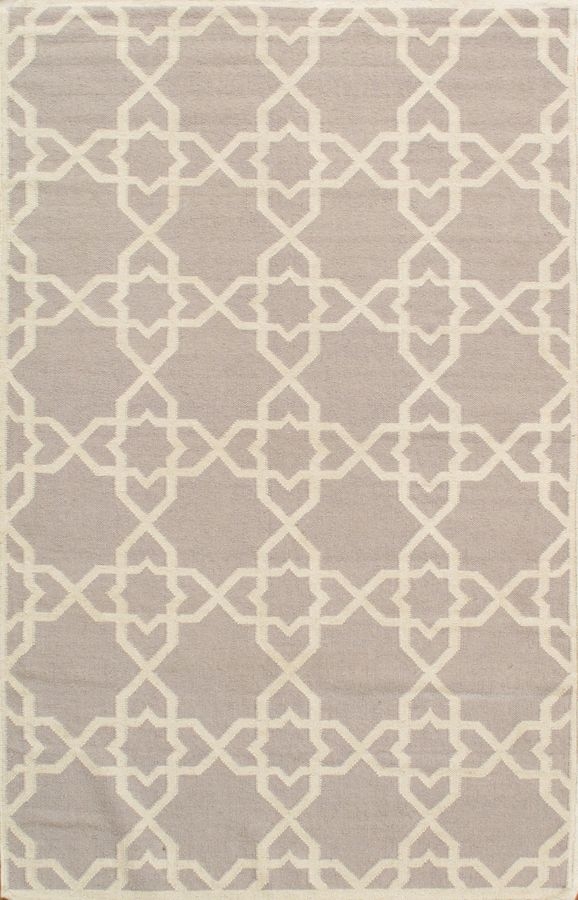 SA-11236 4X6 Pasargad Sahara Collection Decorative Handmade Wool Flat Weave Area Rug - Grey/Ivory (4x6)