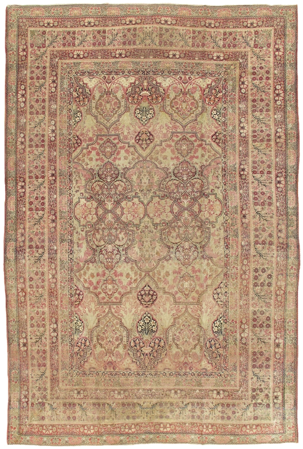 Antique Azerbaijan Ivory Lamb's Wool Area Rug