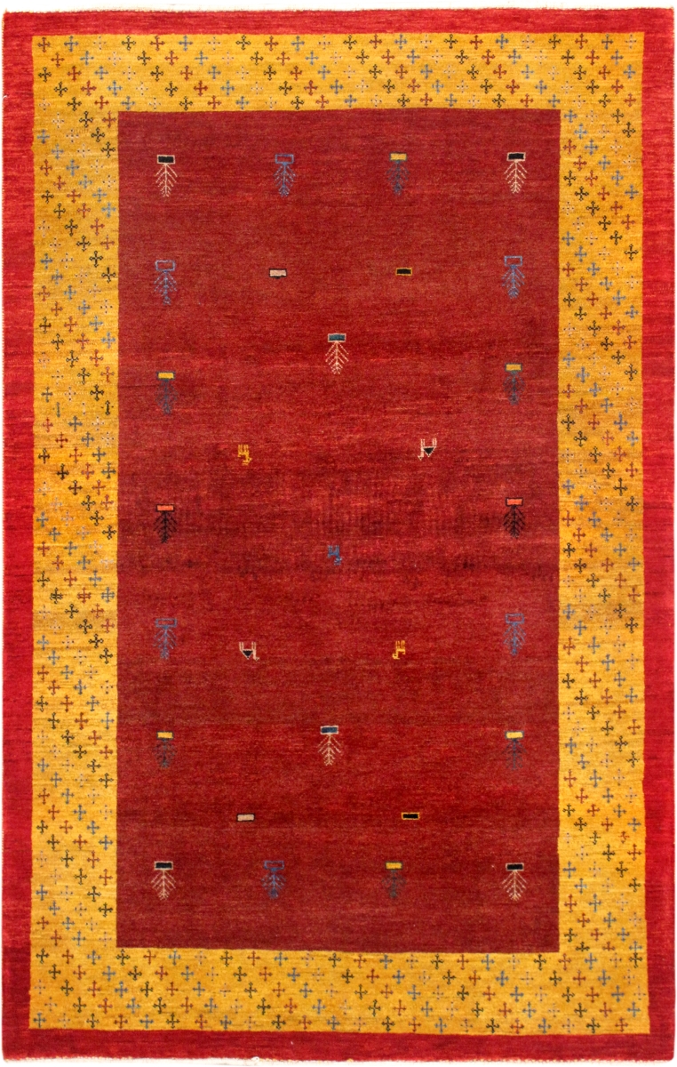 029418 Tribal Collection Hand-Knotted Lamb's Wool Area Rug- 4 ft. 0 in.  X 5 ft. 5 in.