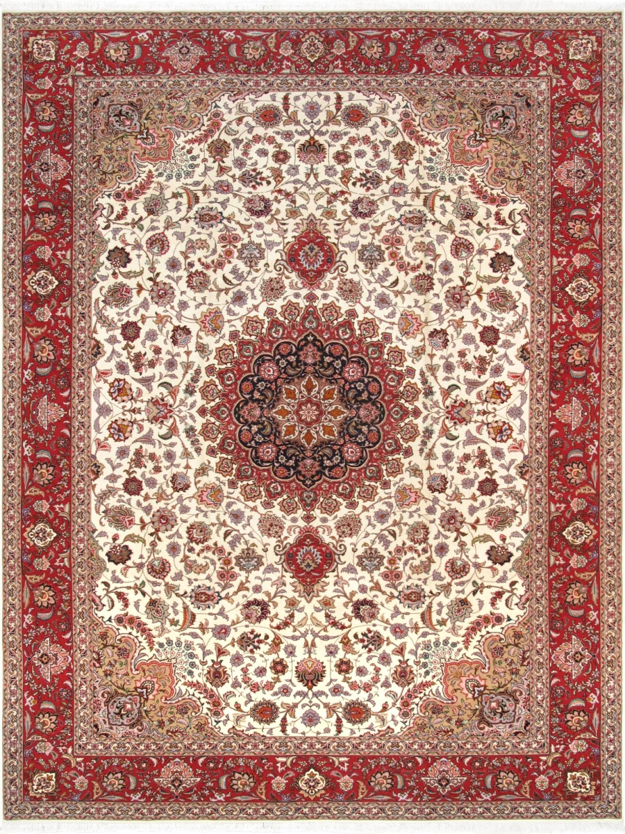 Tabriz Collection Hand-Knotted Multi Lamb's Wool Area Rug-  8' 3' X 11' 6'