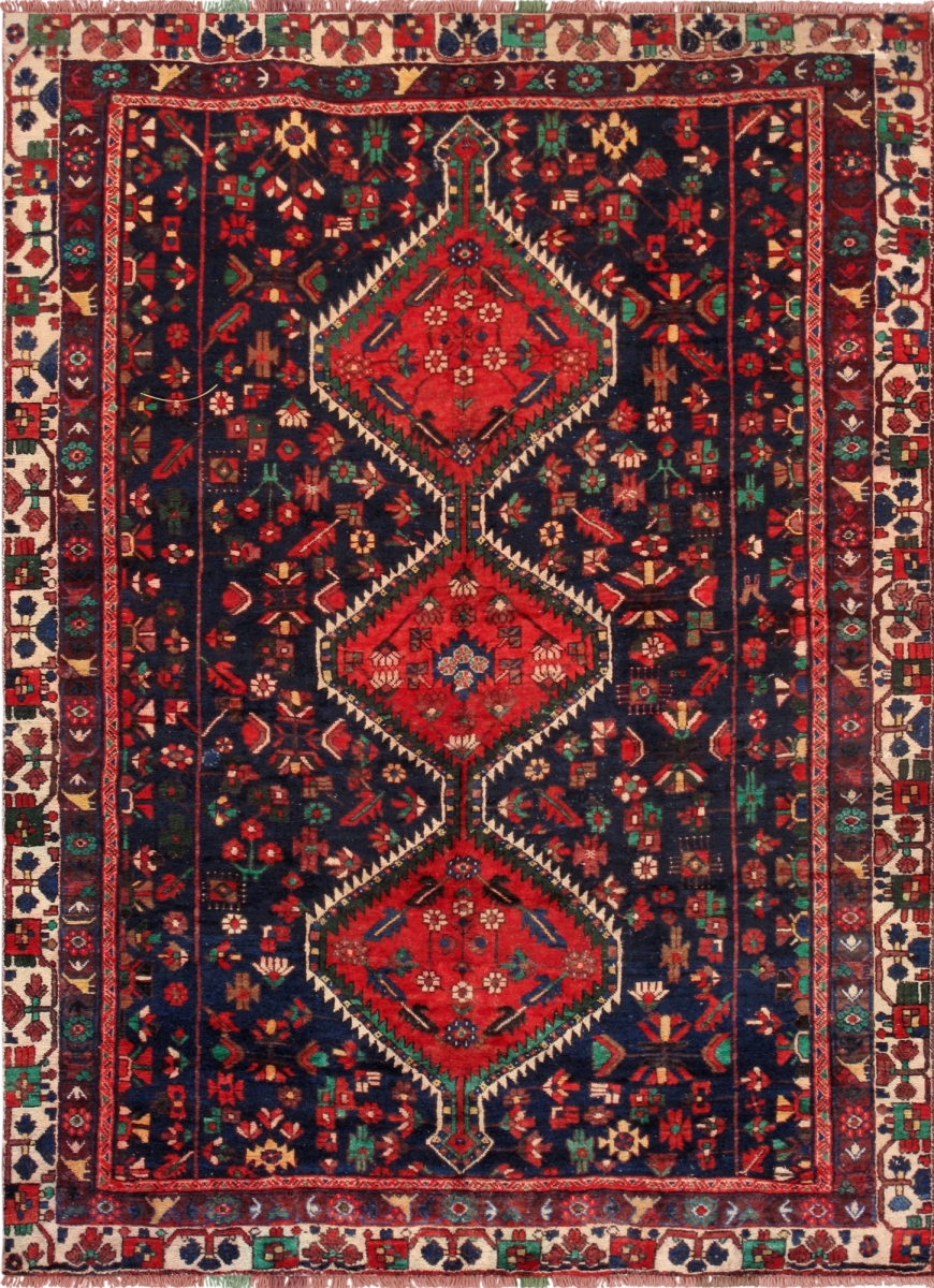 Vintage Azerbaijan Multi Lamb's Wool Area Rug 5 ft. 3 in. X 7 ft. 5 in.