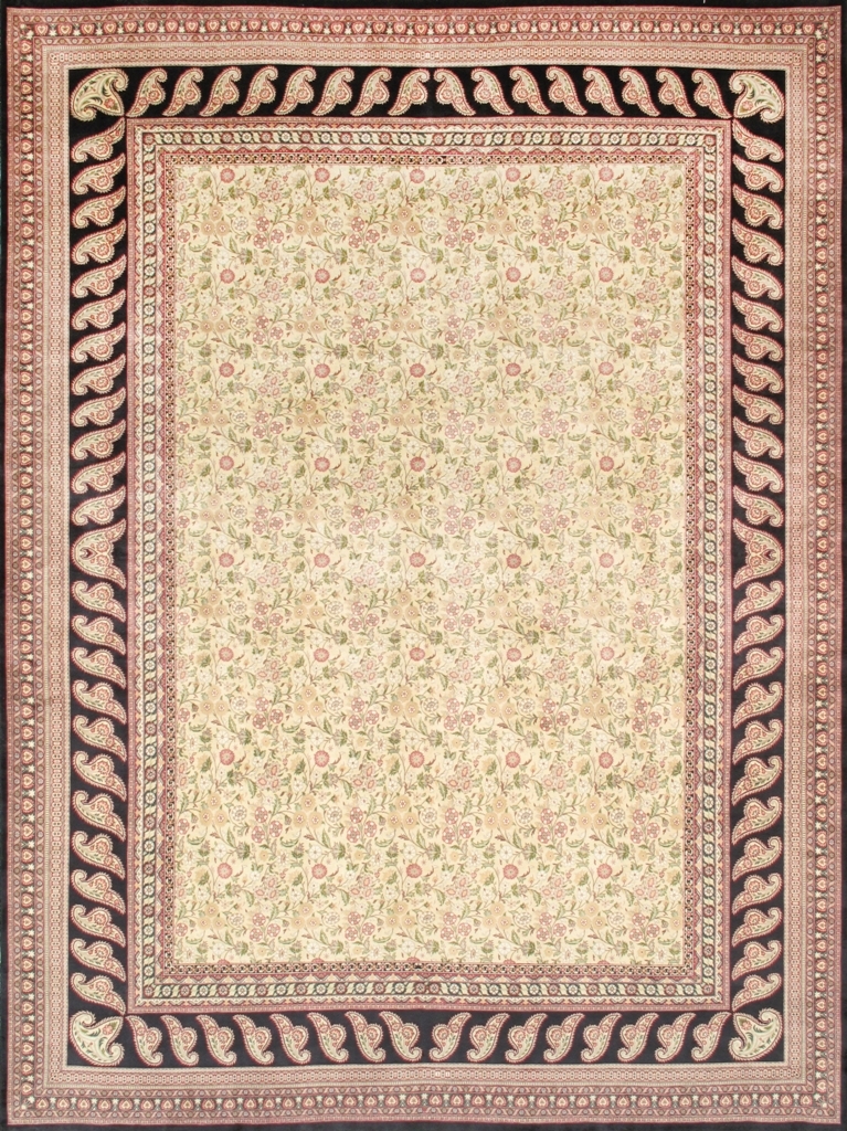Azerbaijan Collection Hand-Knotted Lamb's Wool Area Rug- Ivory - 9 ft. 0 in. X 12 ft. 1 in.