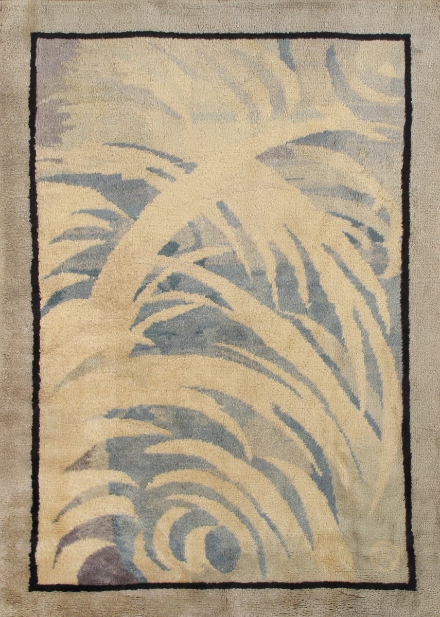 Antique Art Deco Collection Multi Lamb's Wool Area Rug- 6' 0' X 8' 6'