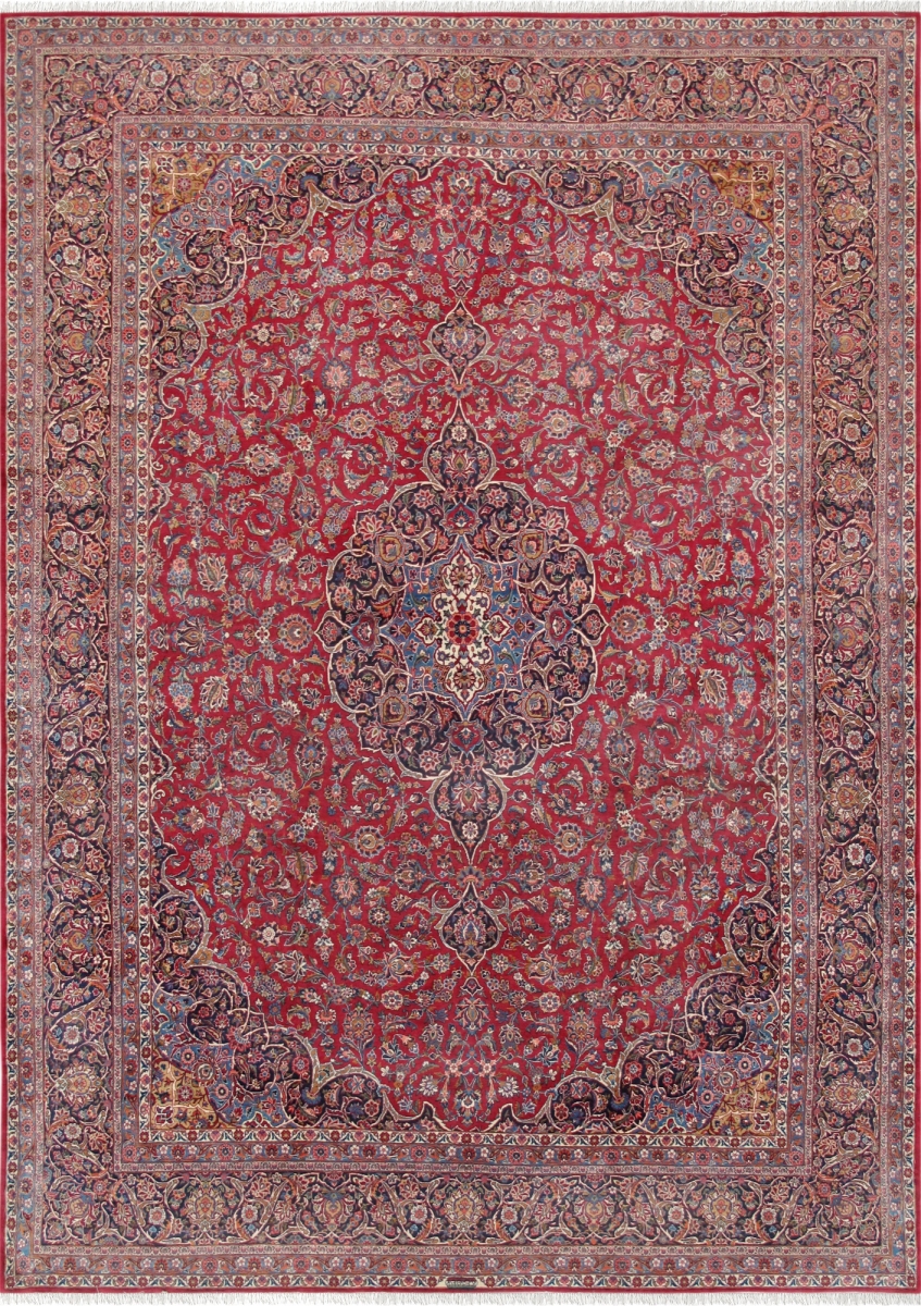 Antique Azerbaijan Red Lamb's Wool Area Rug 10 ft. 7 in. X 15 ft. 0 in.