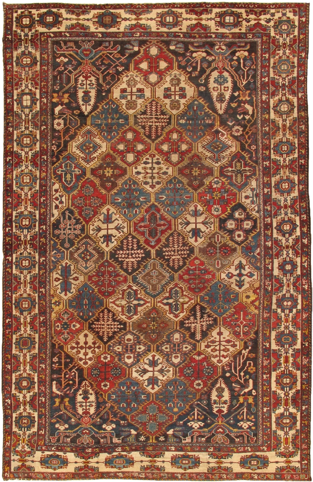Antique Azerbaijan Multi Lamb's Wool Area Rug-10 ft. 7 in. X 16 ft. 9 in.