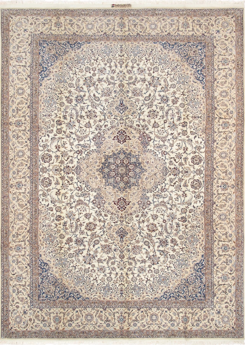 Azerbaijan Collection Hand-Knotted Silk & Wool Area Rug - Ivory