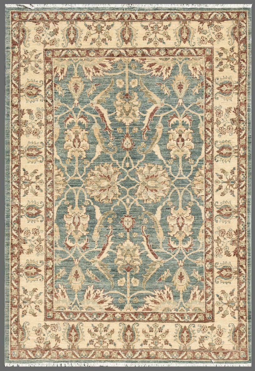 Denver Hand-Knotted L. Blue Lamb's Wool Area Rug- 4 ft.11 in. X 7 ft. 2 in.