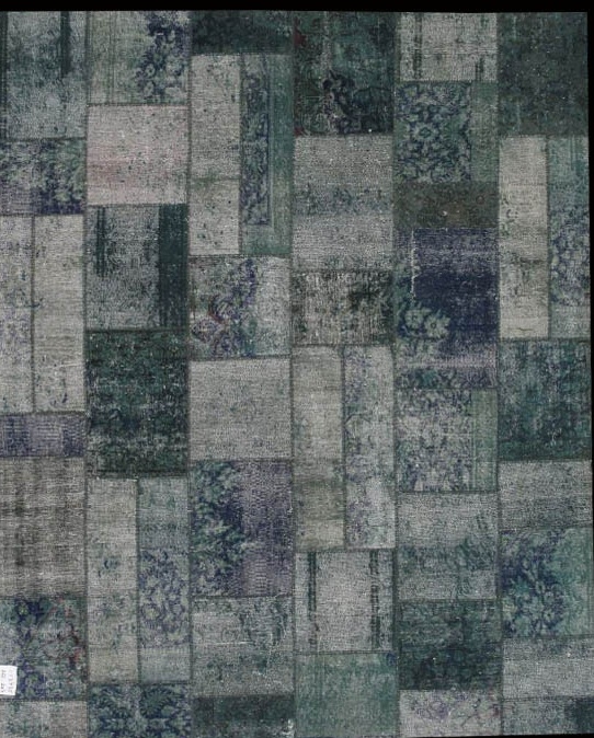 Patchwork Collection Hand-Knotted Lamb's Wool Area Rug - Silver - 6' 8' X 8' 3'