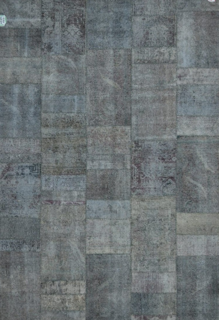 042495  Patchwork Collection Hand-Knotted Lamb's Wool Area Rug- 6' 8' X 9'11' -  Pasargad Home