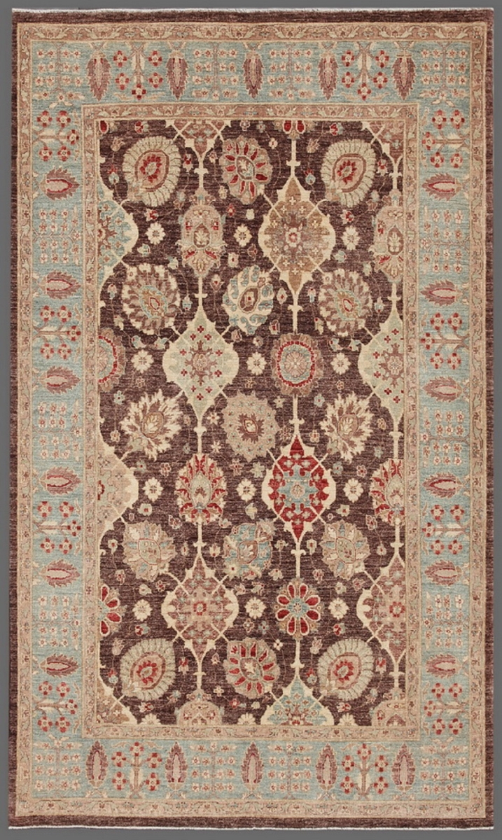 Denver Hand-Knotted Brown Lamb's Wool Area Rug- 5 ft.11 in. X 9 ft.11 in.