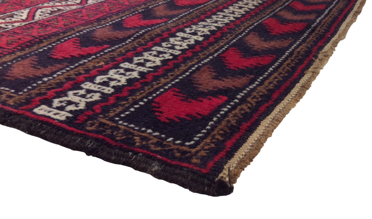 Antique Balouch Collection Camel Lamb's Wool Area Rug- 3'11' X 7' 3'