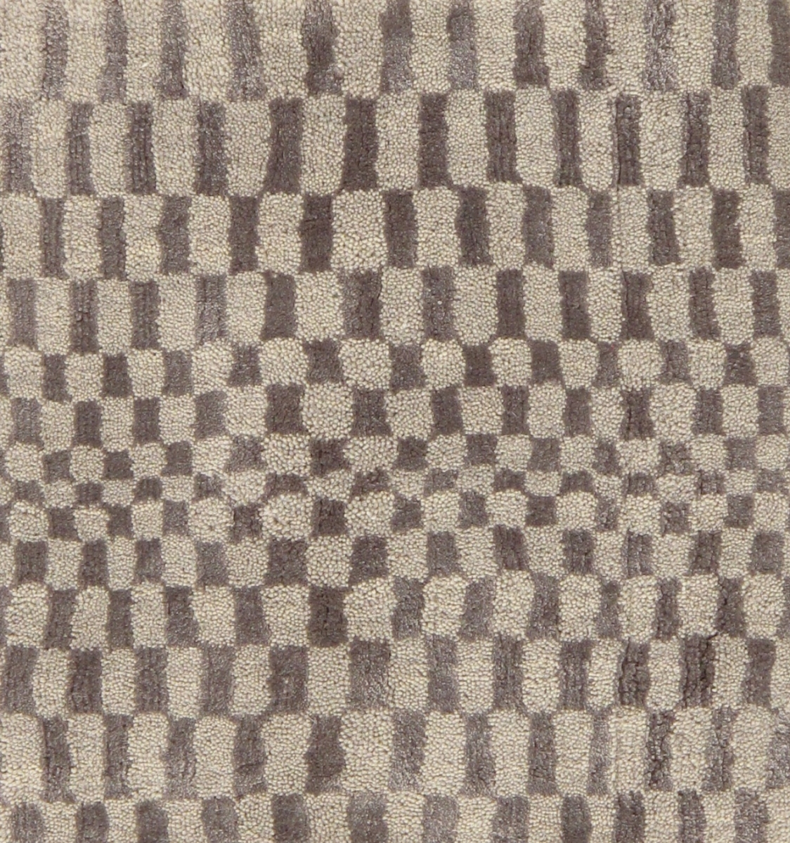 Modern Collection Hand-Loomed Silk & Wool Area Rug- 1' 2' X 1' 2' - Silver - 1' 2' X 1' 2'