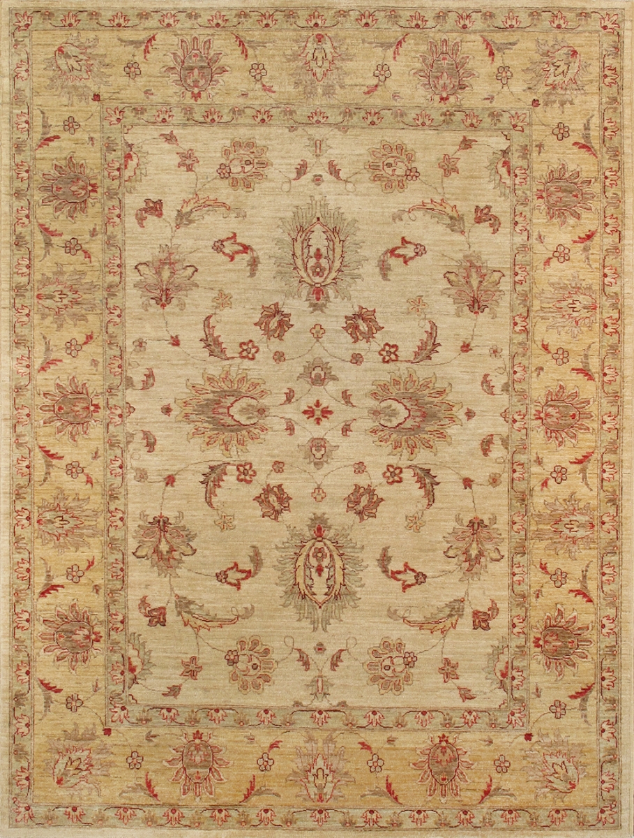 Denver Hand-Knotted Beige Lamb's Wool Area Rug- 5 ft. 9 in. X 7 ft. 6 in.