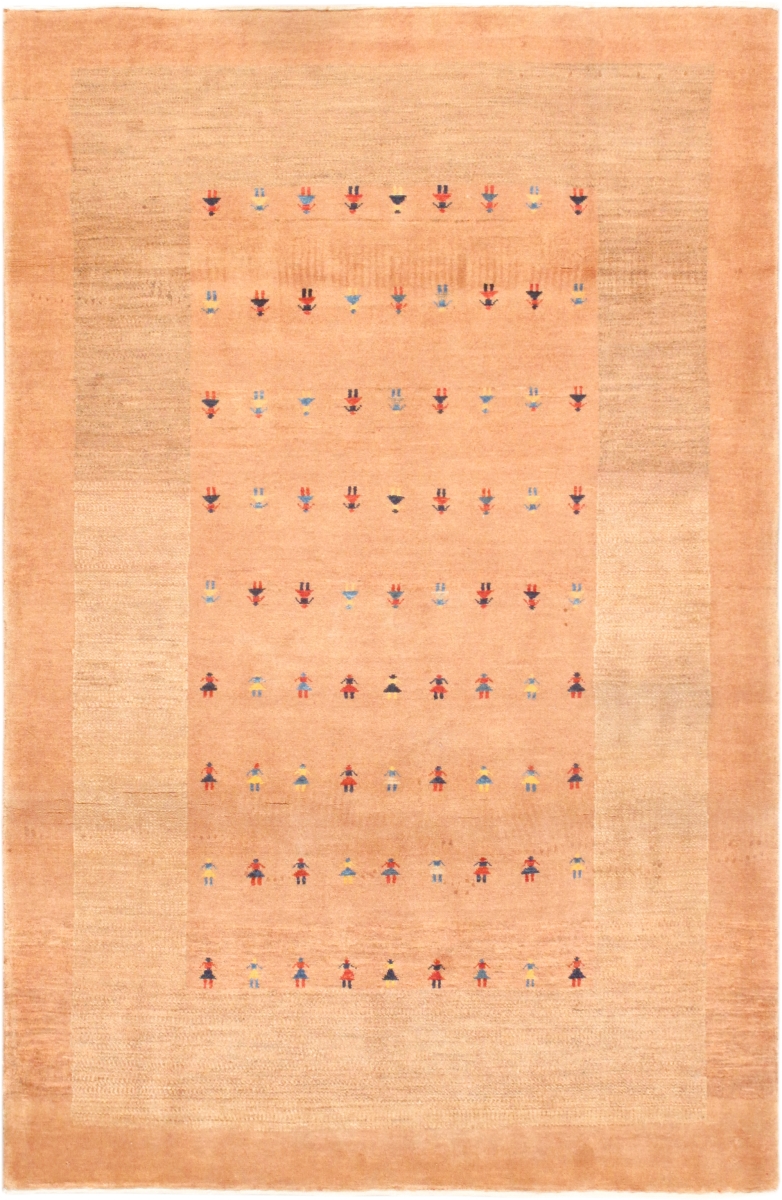 Gabbeh Collection Hand-Knotted Lamb's Wool Area Rug- 4' 2' X 6' 4'