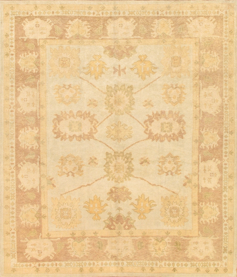Oushak Collection Hand-Knotted Lamb's Wool Area Rug- 8' 8' X 9'11'