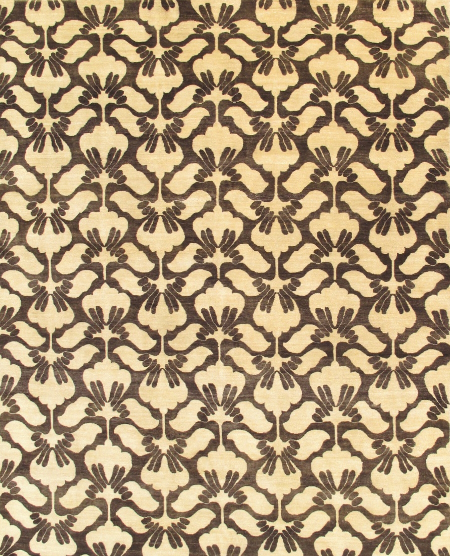 Ikat Collection Hand-Knotted Lamb's Wool Area Rug- Beige - 7'11' X 10' 0'