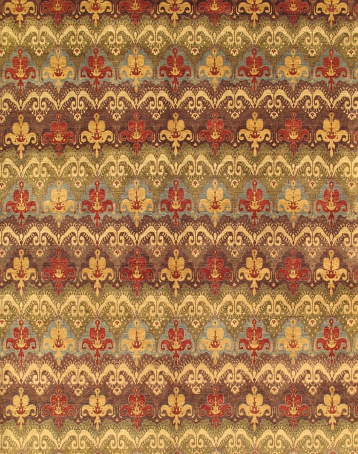 Ikat Collection Hand-Knotted Lamb's Wool Area Rug - Multi - 12' 0' X 14' 11'