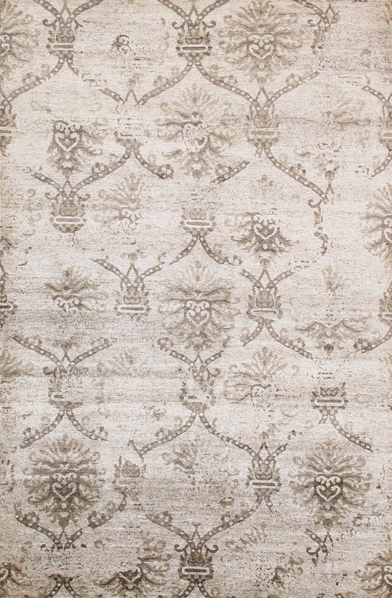 Transitional Collection Hand-Knotted Lamb's Wool Area Rug- Beige - 6' 0' X 8' 11'