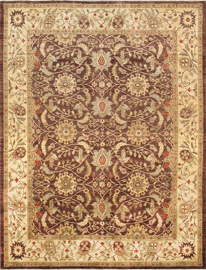 Denver Hand-Knotted Brown Lamb's Wool Area Rug - 8 ft. 0 in. X 10 ft. 5 in.