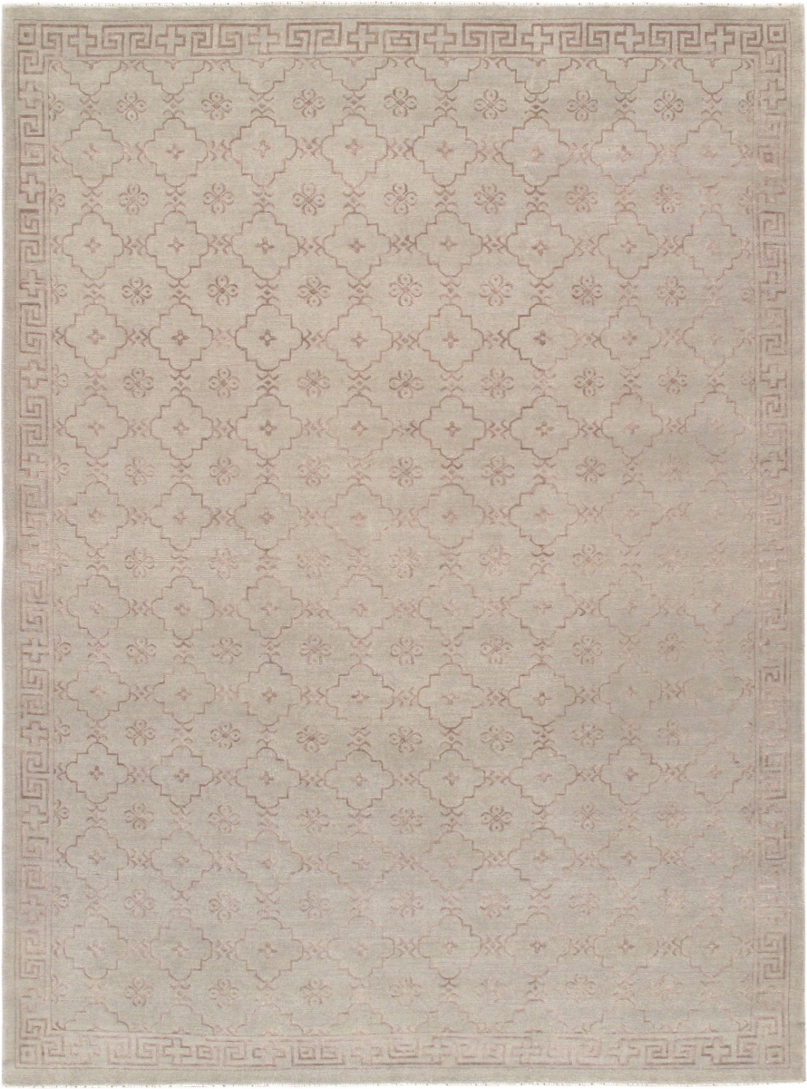 PARP-34 GREY 9X12 Azerbaijan Collection Hand-Knotted Silk & Wool Area Rug- 9 ft. 1 in.  X 12 ft. 4 in.   Grey