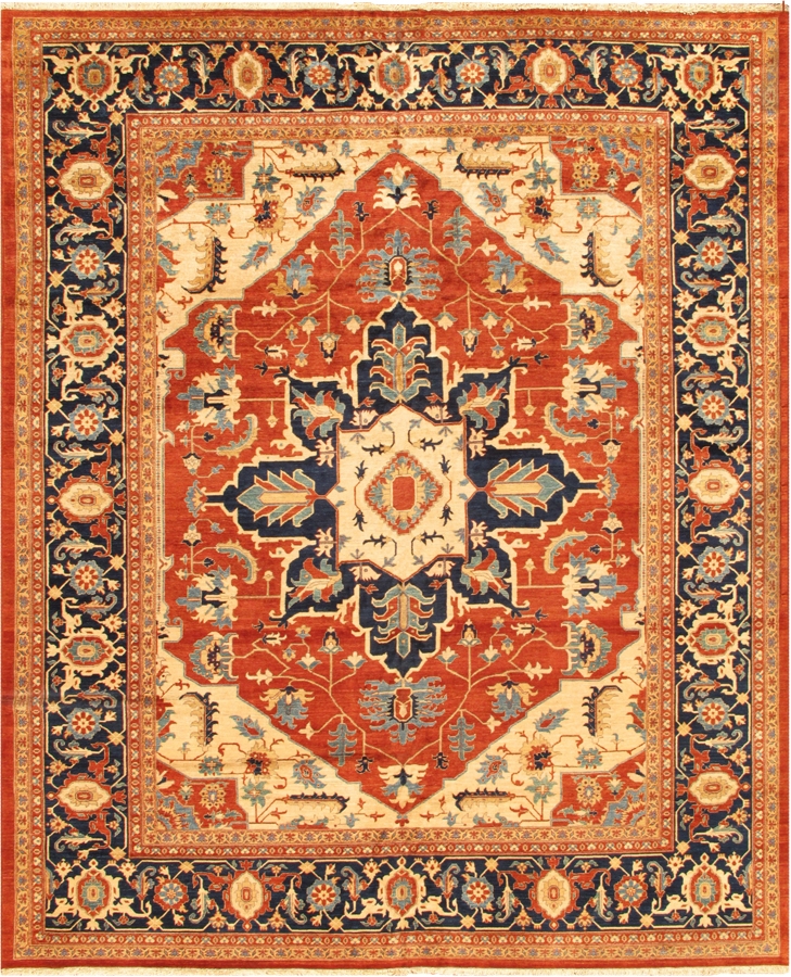 Serapi Collection Hand-Knotted Lamb's Wool Area Rug- - 9' 10' X 10' 2'