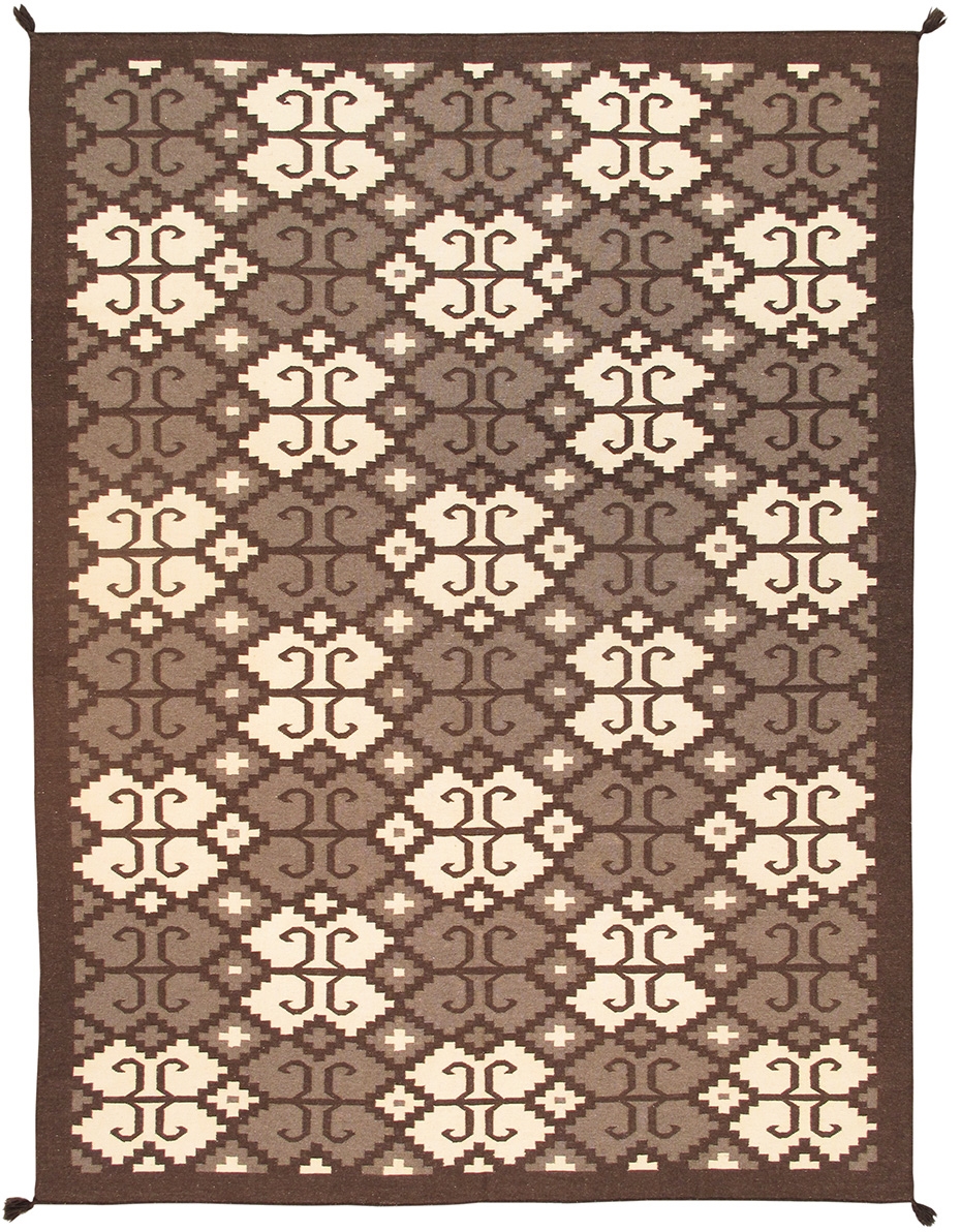 048551  Navajo Collection Hand-Woven Wool Area Rug- 9' 1' X 11' 9'