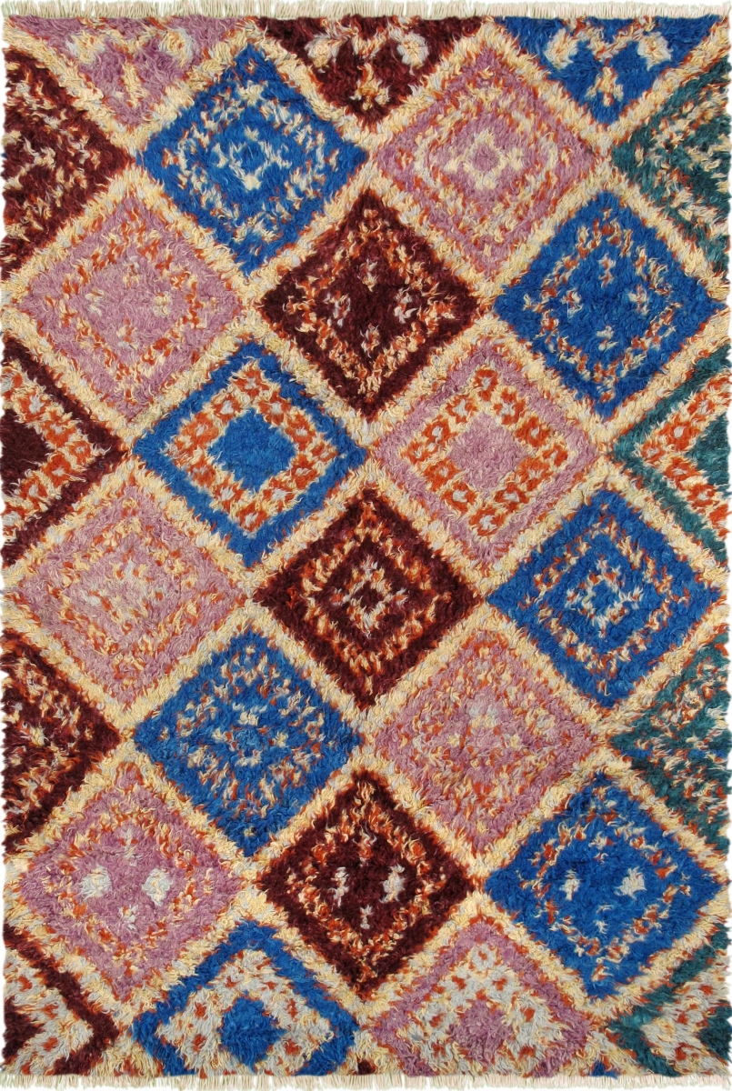 Moroccan Collection Hand-Knotted Lamb's Wool Area Rug- 5' 5' X 8' 5'