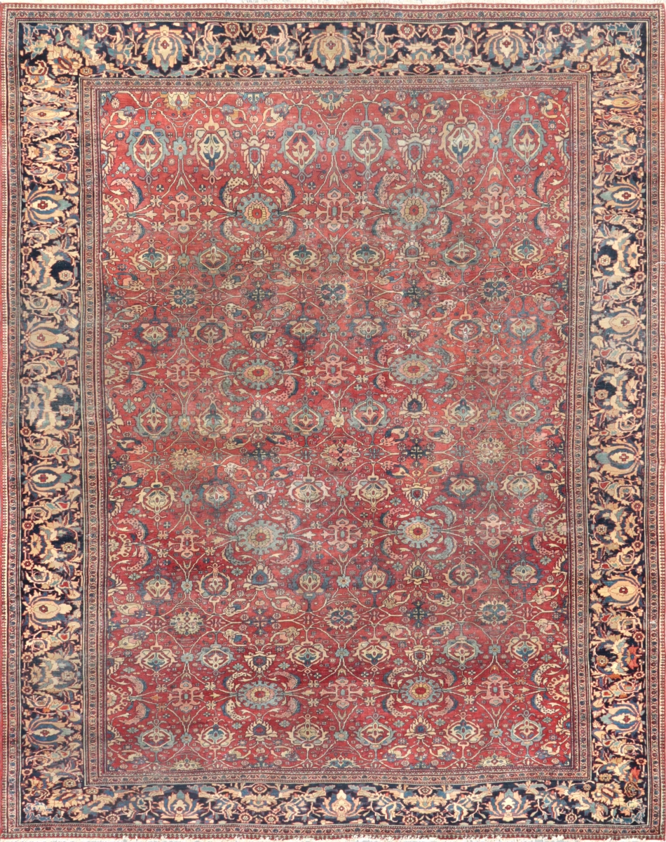 Antique Denver Rust Wool Area Rug