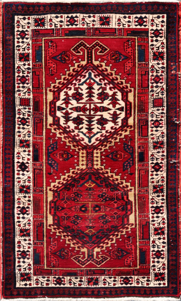 045582 Vintage Azerbaijan Camel Wool Area Rug- 3 ft. 1 in.  X 5 ft. 3 in.