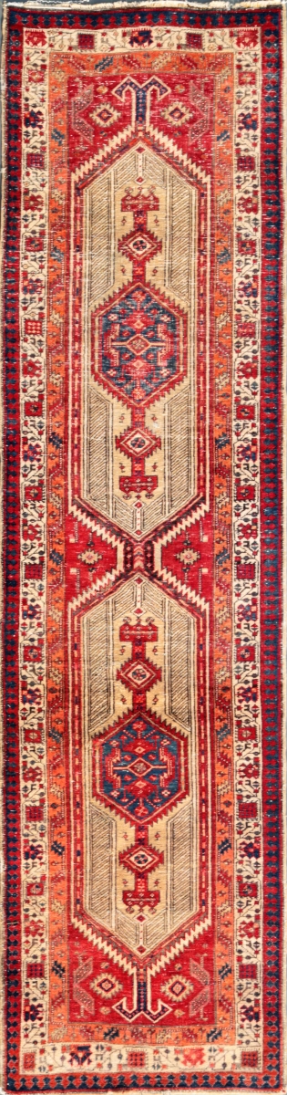 Vintage Azerbaijan Camel Wool Area Rug - 3 ft. 1 in. X 11 ft. 9 in.