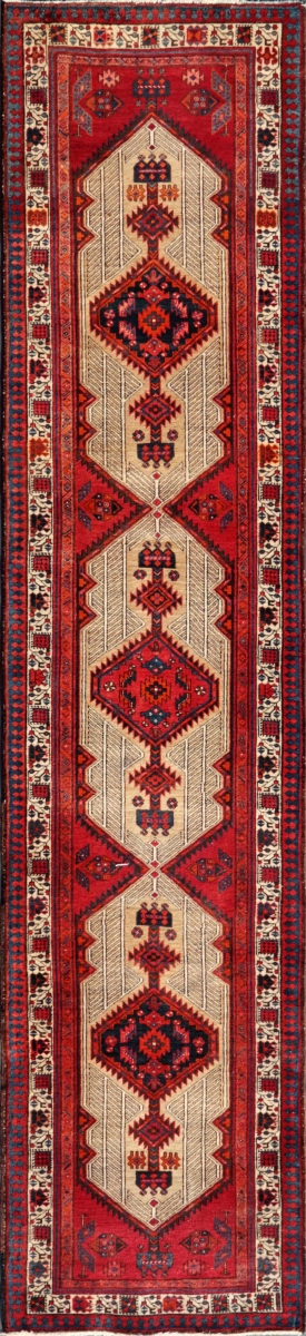 Vintage Azerbaijan Camel Wool Area Rug- - 3 ft. 1 in. X 13 ft. 9 in.