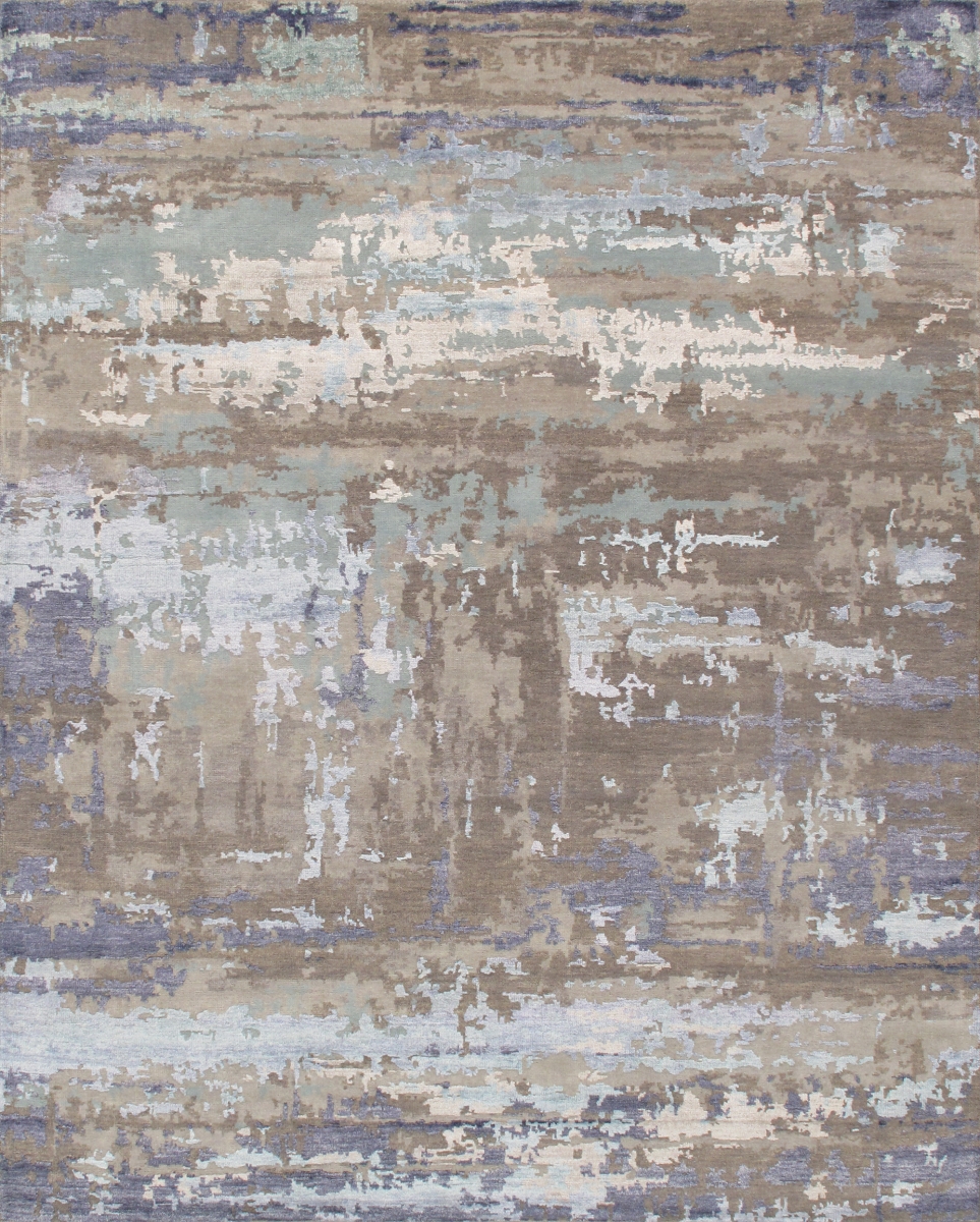 Transitional Collection Hand-Knotted Silk & Wool Area Rug- 7'11' X 10' 0'