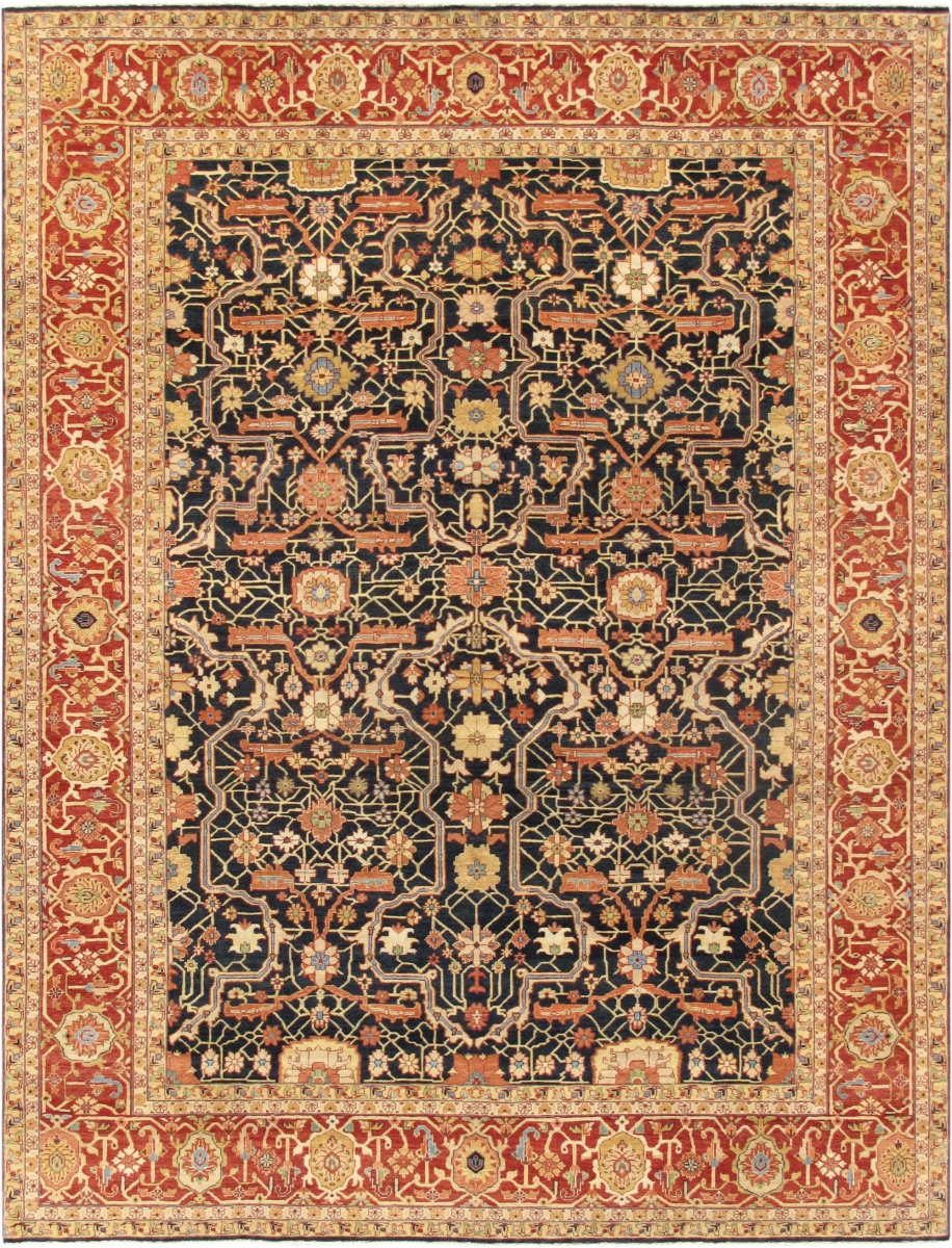 Denver Hand-Knotted Navy Lamb's Wool Area Rug- 9 ft. 1 in. X 12 ft. 2 in.