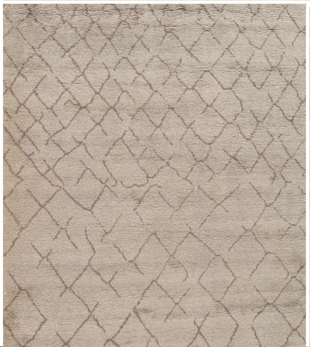 Moroccan Collection Hand-Knotted Lamb's Wool Area Rug- 8' 9' X 9' 11' - Light Gray - 8' 9' X 9' 11'