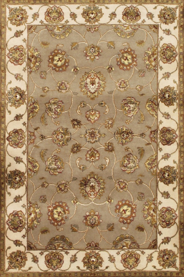 Agra Collection Hand-Knotted Silk & Wool Area Rug- 4' 1' X 6' 2'