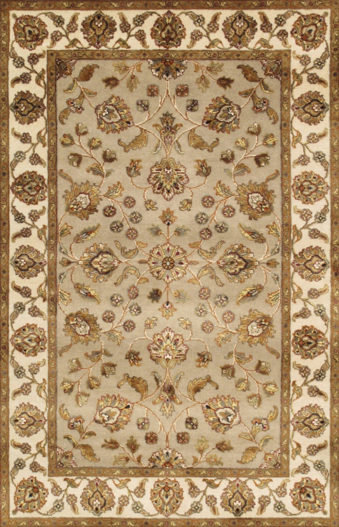 Agra Collection Hand-Knotted Silk & Wool Area Rug- 4' 1' X 6' 0'