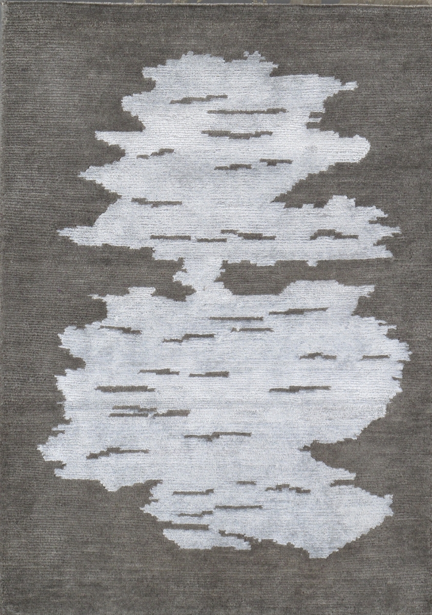 Modern Collection Hand-Knotted Silk & Wool Area Rug- 2' 0' X 3' 0'