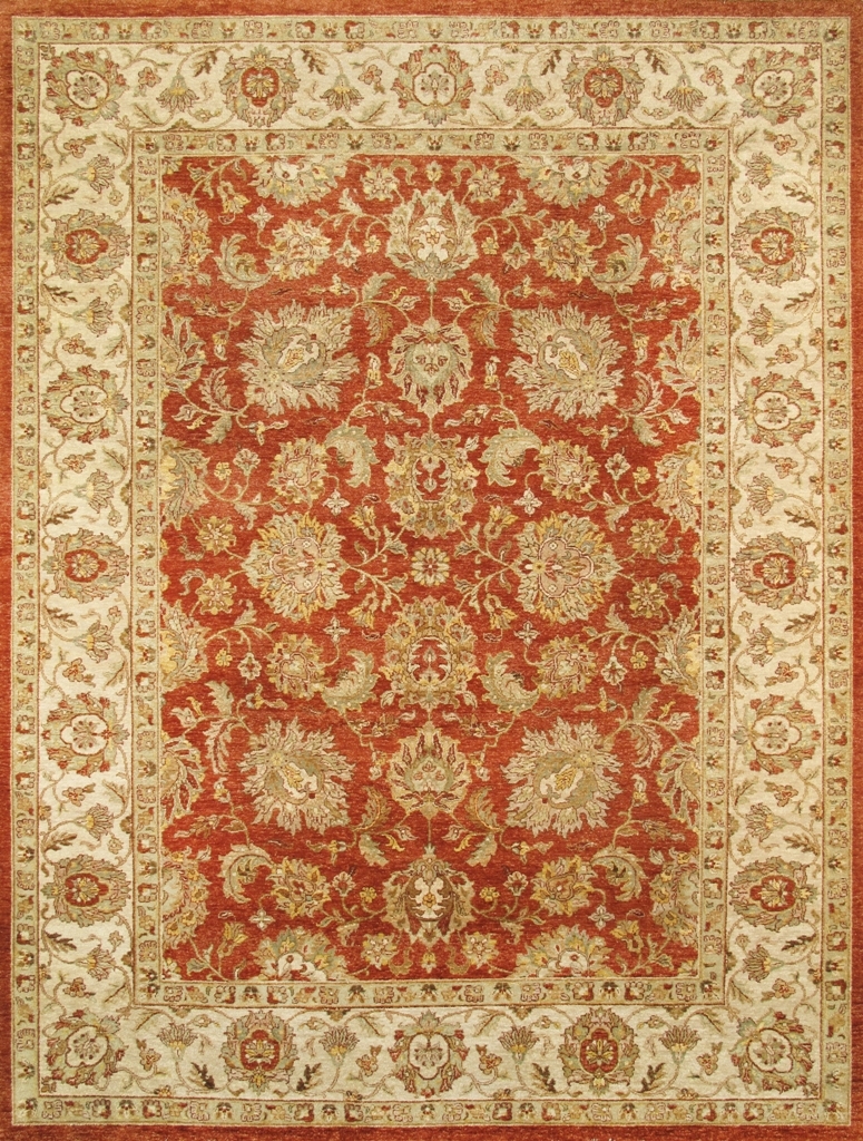 Agra Collection Hand-Knotted Lamb's Wool Area Rug- 9' 11' X 14' 3'