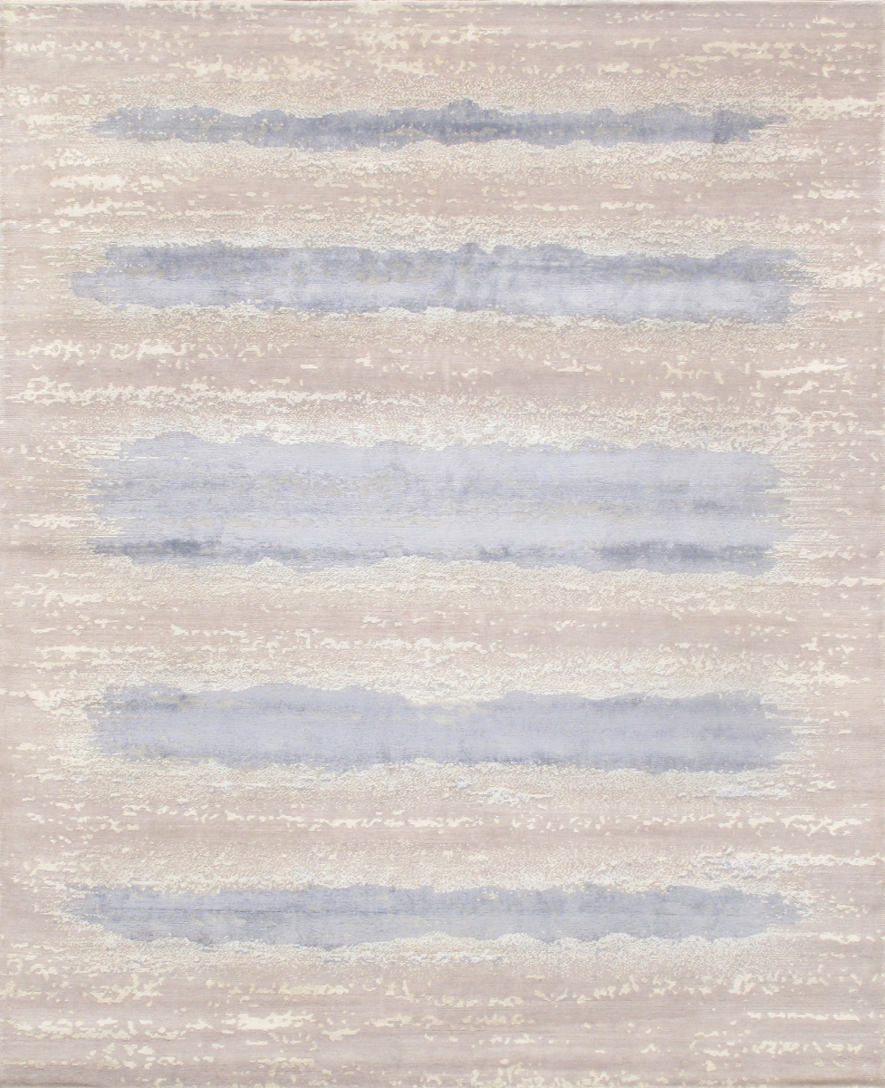 Modern Collection Hand-Knotted Silk & Wool Area Rug- 8' 1' X 9'11'