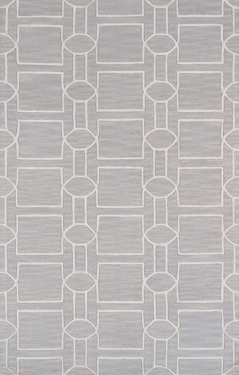 Transitional Collection Hand-Tufted Silk & Wool Area Rug- Silver - 4' 0' X 6' 0'