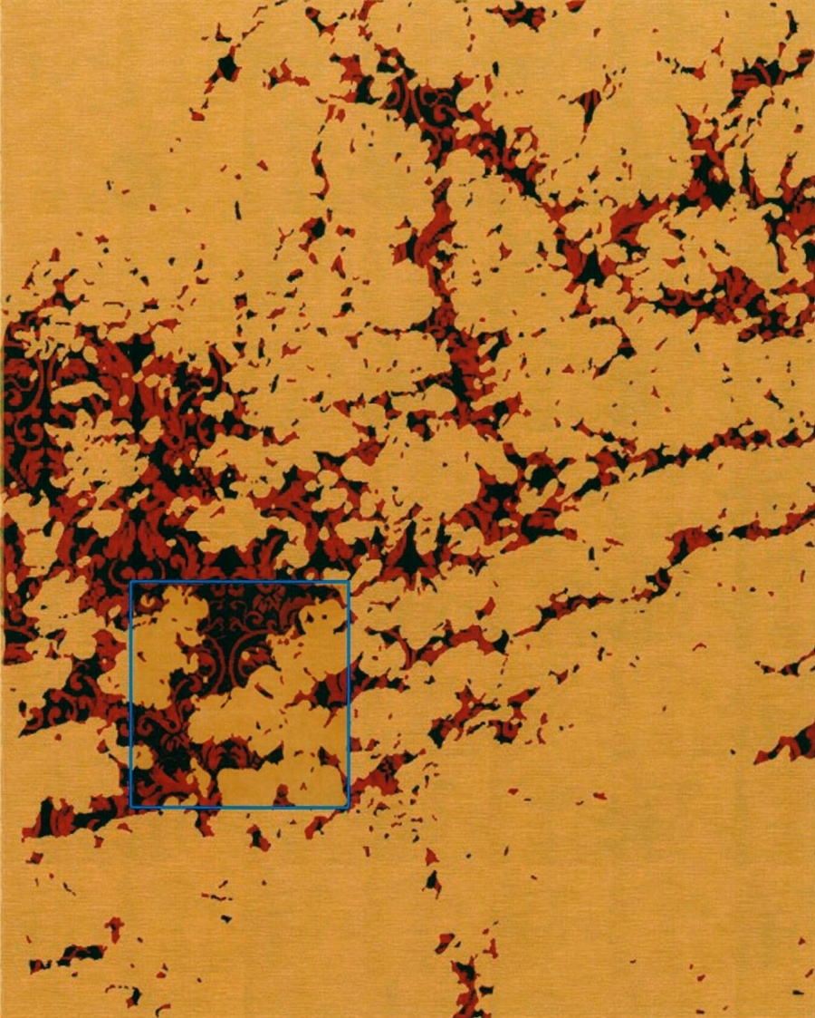 Modern Collection Hand-Knotted Silk & Wool Area Rug- Gold - 2' 0' X 2' 0'